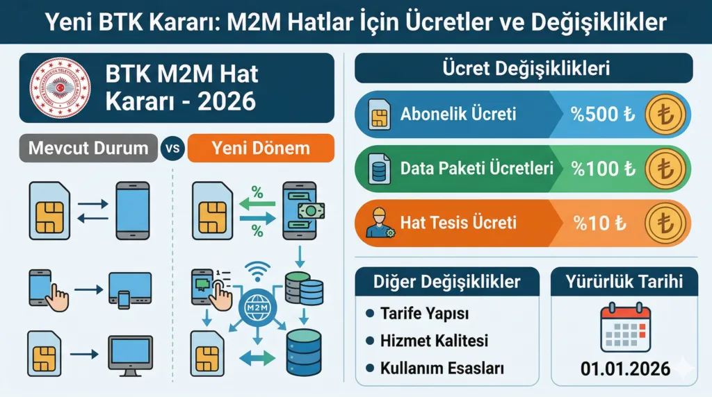 M2M Hatlar İçin Yeni BTK Kararı: Ücretler ve Değişiklikler